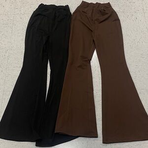 SHEIN Black and Brown Flare Pants size Xs bundle women yoga